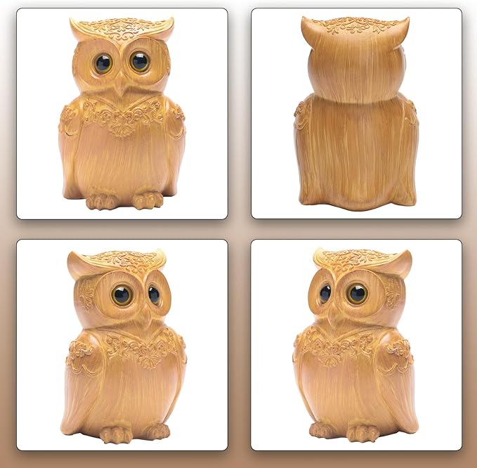 Owl Figurines Resin Statue Home Decor Sculptures Ornament for Bookshelf Living Room,Housewarming Gift