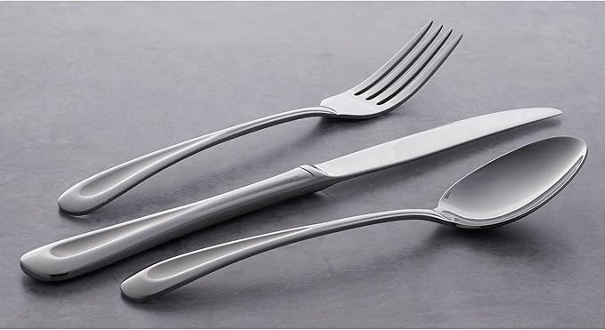 Oneida Satin Sand Dune 12 Piece Everyday Flatware Set, Service for 4 , 18/0 Stainless Steel, Silverware Set, Dishwasher Safe