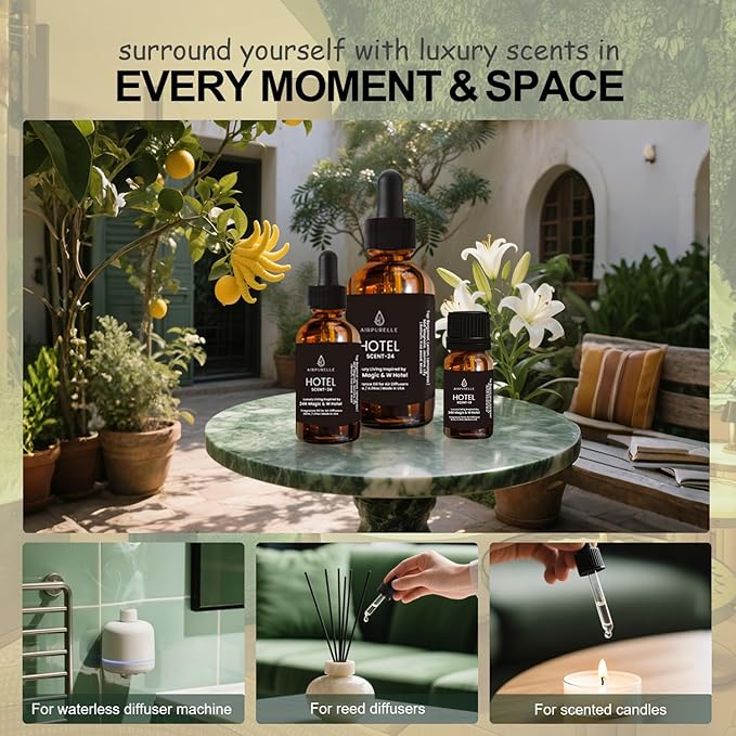 Luxury Diffuser Oil – Uplifting Citrus, Soft Florals & Warm Wood Aromatherapy Premium Fragrance Oil for Ultrasonic and Waterless Diffusers 1‑Pack (1 × 1.02 fl oz)-“24K Magic” Scent