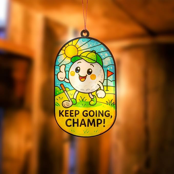 Golf Gifts for Women Golfers, Golf Christmas Ornament, Christmas Ornament 2025, Suncatcher Effect Stained Glass Window Hanging, car Hanging Accessories