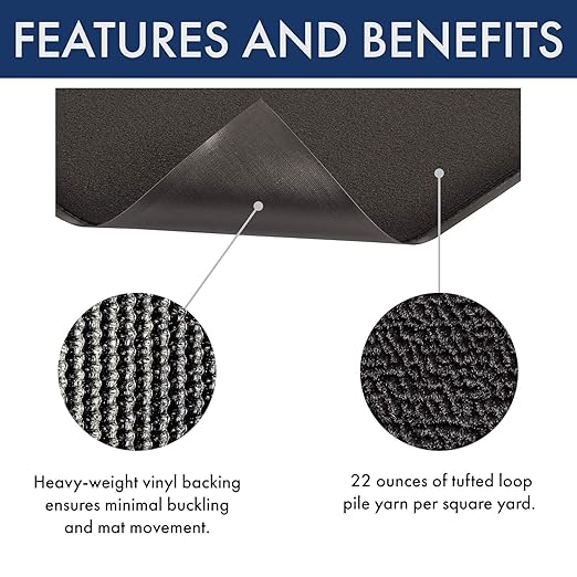 Notrax - 141S0310BL NoTrax 141 Ovation Entrance Mat, for Home or Office, 3' X 10' Black