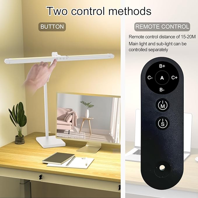 36 W 3000 LM Ultra Bright Architect Desk Lamp with Base, 47.4 Inch Wide Tall Overhead Desk Light for Home Office, Dimmable Table Light with Remote for Desktop Working,Drafting,Reading