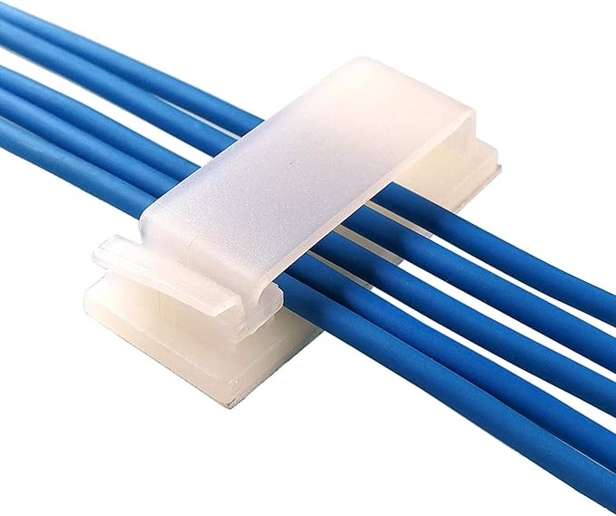 50Pack Self Adhesive Cable Management Clips, Cable Organizers Wire Clips Cord Holder for TV PC Laptop Ethernet Cable Desktop Home Office Indoor/Outdoor