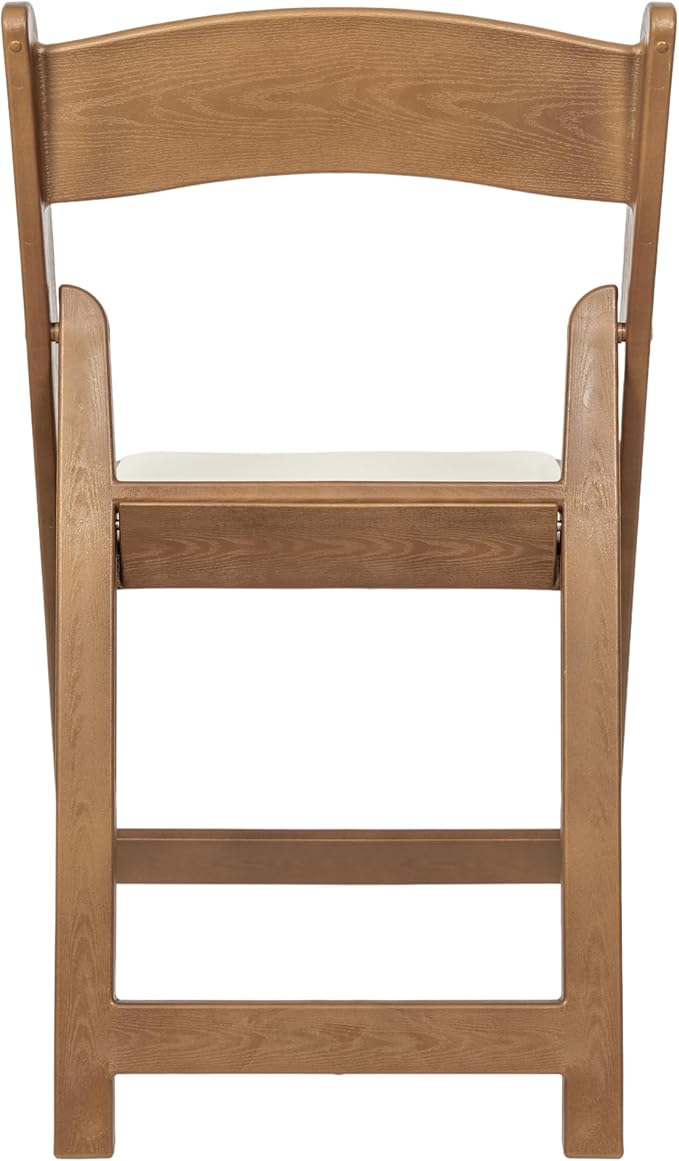 Flash Furniture Hercules Commercial Indoor/Outdoor Folding Event Chair, Wood Look, Weather-Resistant, Lightweight Design, Versatile Use, Chestnut