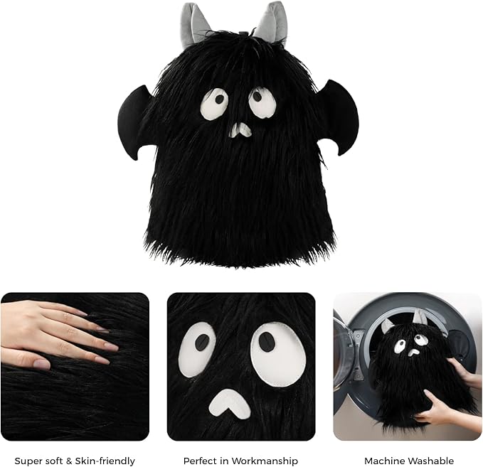 Ashler Halloween Ghost Pillows, Ghost Shaped Throw Pillow for Happy Halloween Decorative, Cute Spooky Ghost Cushion Gifts, Black Halloween Pillows, 10.5 X 14 Inches