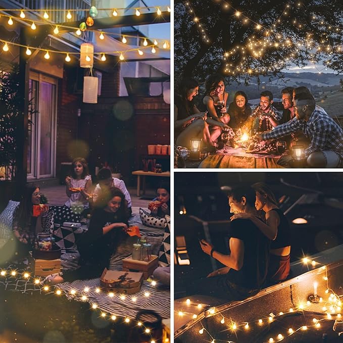 suddus Globe String Lights Battery Operated, 100 Led Battery Powered Fairy Lights, String Lights for Bedroom, Camping, Backyard, Patio, Garden, Party, Living Room, Classroom, Christmas, Warm White
