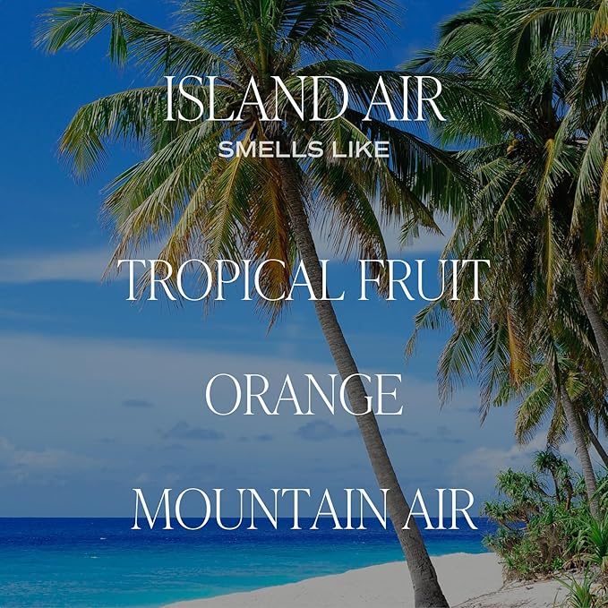 Sweet Water Decor Island Air Soy Candle - Tropical Fruit, Mountain Air, and Orange Scented Summer Candles for Home - 9oz Clear Jar and Gold Lid, 40+ Hour Burn Time, Made in The USA