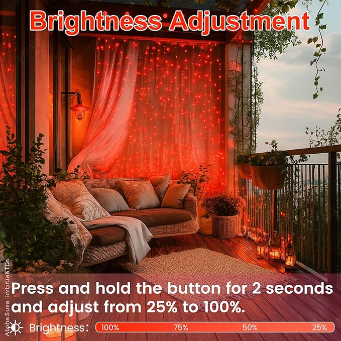 Connectable 200 LED String Lights Indoor Outdoor, 66FT Red Halloween Lights Waterproof, 13 Modes with Timer, Twinkle Fairy Lights Plug in Clear Wire for Christmas Tree, Bedroom, Halloween Decor
