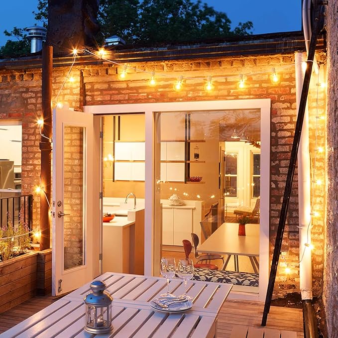 Mlambert 100Ft LED Outdoor String Lights, Dimmable Waterproof G40 Globe Patio Lights with 50+3 2700K Shatterproof Bulbs for Cafe Bistro-White Cord