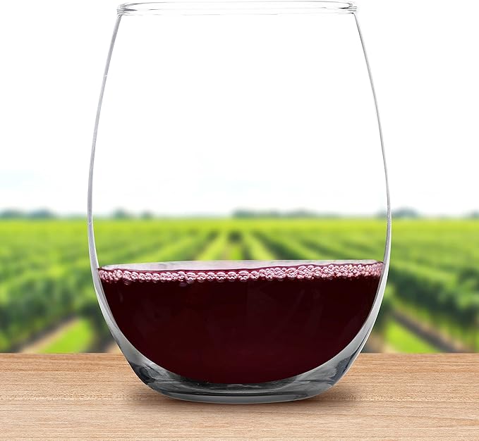 DISCOUNT PROMOS Stemless Wine Glass 9 oz. Set of 10, Bulk Pack - Great for Wedding Favors, Bachelorette Party and More - Black Bottom Color