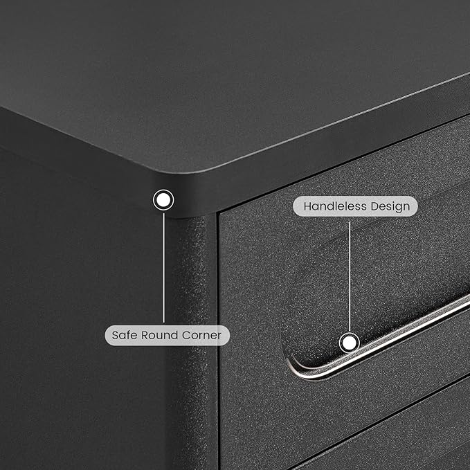 Night Stand Set of 2, Nightstand with 3 Drawers, 21.7"(W) x 15.8"(D) Large Night Stand Bedside Tables for Bedroom, Modern Storage Bedside Table for End Tables, Sofa, Black