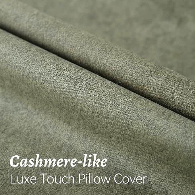 a moment Pack of 2 Forest Green Stain-Resistant Throw Pillow Covers Pet-Friendly Pillowcases Cushion Covers for Sofa Couch Bed Outdoor Waterproof 12x20 Inch