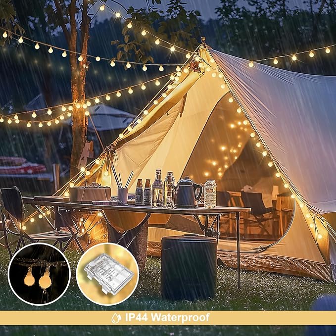 JMEXSUSS Globe Indoor String Lights Battery Operated, 100 LED Battery Powered String Lights Outdoor Waterproof, 33ft Twinkle String Light with Remote Timer for Bedroom Camping Decor, Warm White