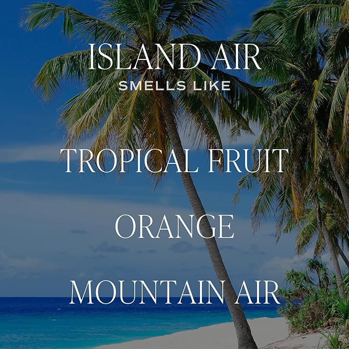 Sweet Water Decor Island Air Scented Soy Candles – Tropical Fruits, Lemons, Redolent with Mountain Greens – Fresh Coastal Aroma – 50 Hour Burn – 12oz Tinted Glass Jar for Home Decor and Bedroom Decor