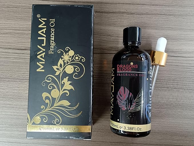 MAYJAM 100ML/3.38FL.OZ Dragons Blood Fragrance Oils with Glass Dropper, Essential Oils for Diffusers for Home, Long Lasting Scented Oils for Diffusers Soap Candle Making