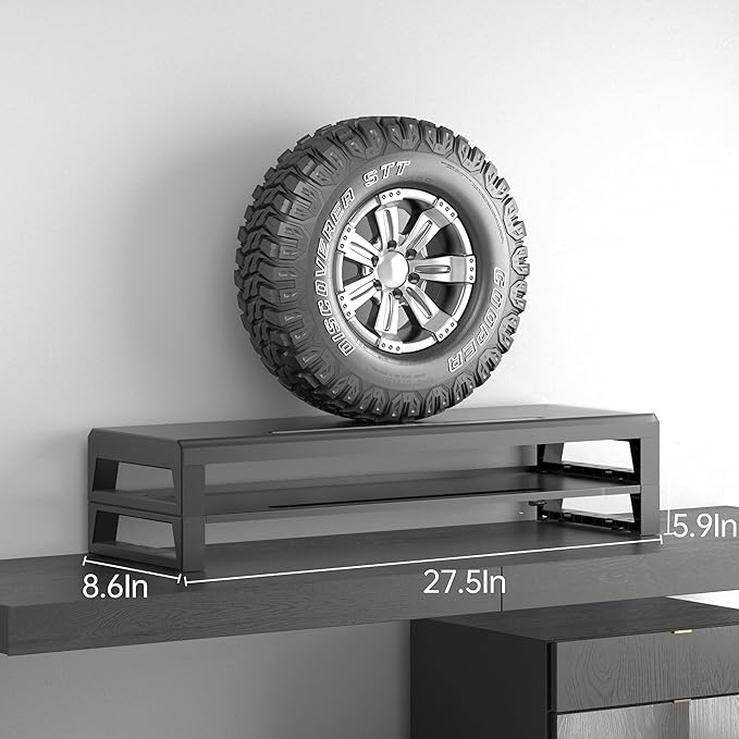 2-Tier Metal Computer monitor stand Laptop Desk Shelf & Monitor Riser ,27.55 inches long desk riser Monitors/PC/Laptop/Computer Space Saver Organizer (Basic Version, Two-layer 700mm)