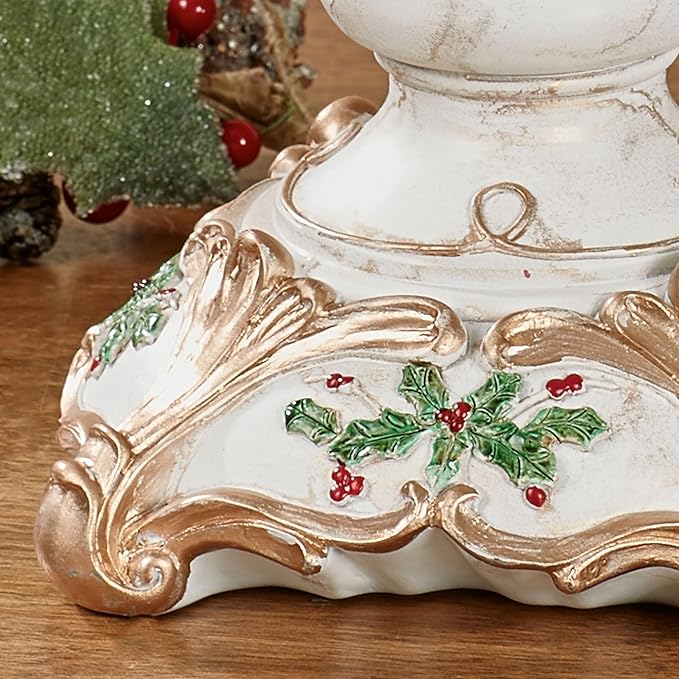 Touch of Class Holly Delight Christmas Decorative Centerpiece Bowl Red