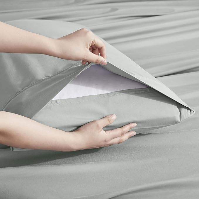 Nestl Extra Deep Full Sheet Set - 6 Piece Breathable & Cooling Sheets - Hotel Luxury Bedding Set w/18-24 Inch Deep Pockets - Easy & Secure Fit - Super Soft, Wrinkle Free & Comfy - Sage Green