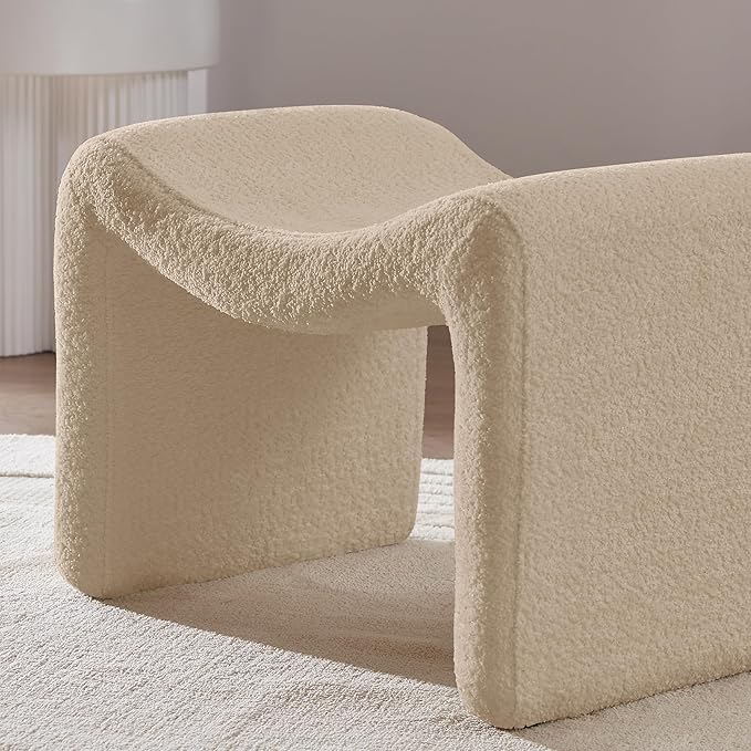 VANOMi Large Footstool Ottoman, Multi-Functional Modern Foot Stool, Sofa Footrest Extra Seating for Living Room, Entryway, Hallways and Bedrooms, Large, Camel