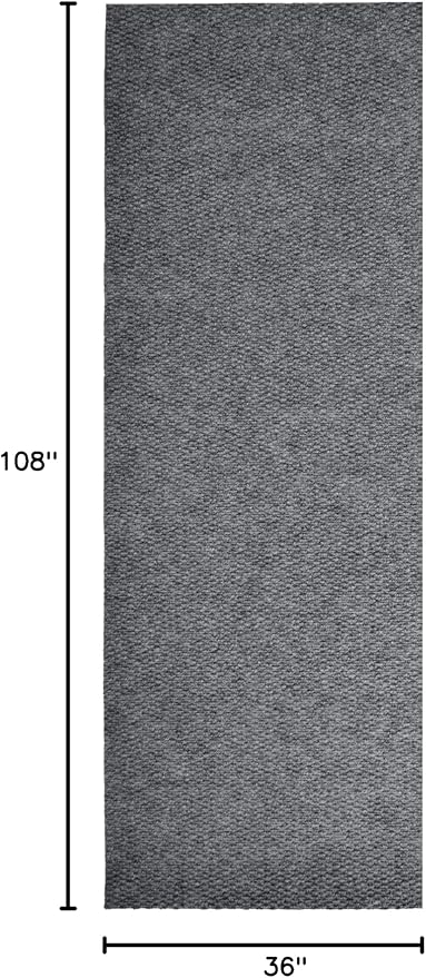 iCustomRug Hallway Runner Rug – 3x9ft Grey, Indoor/Outdoor, Non-Slip Rubber Backing, Low-Profile All-Weather Carpet, Non-Shedding & Easy Care, Entryway Mat Ideal for High Traffic Areas