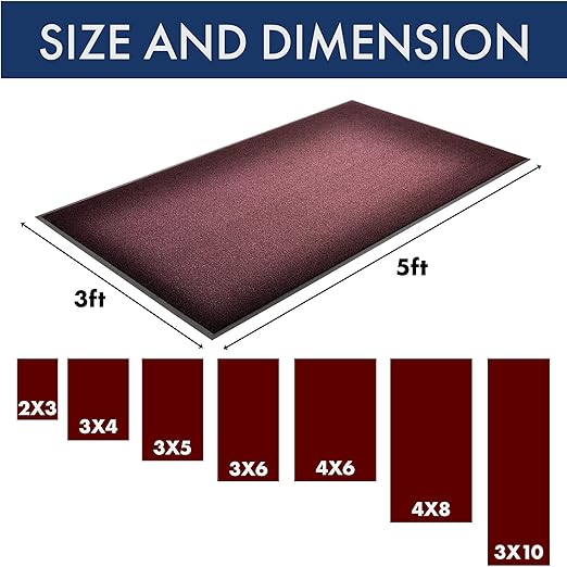 Notrax - 141S0035BD 141 Ovation Entrance Mat, for Home or Office, 3' X 5' Burgundy