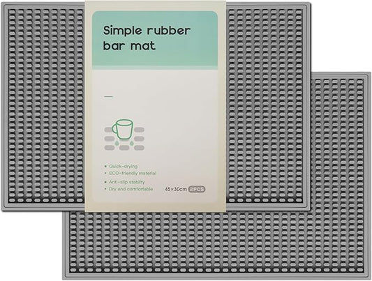 2 Pack Bar Mat, Home Bar Tool Drying Mats, Bar Accessories for The Home Bar Set 18''x12''(Gray) for Bars, Outdoor Camping, Bar for Home