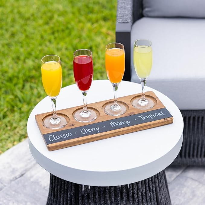 2-Pack Wine Flight Boards – Rustic Wooden Tasting Trays for Wine & Charcuterie – Bar Serving Paddles for Couples, Wine Gift Set for Tastings, Entertaining & Home Décor