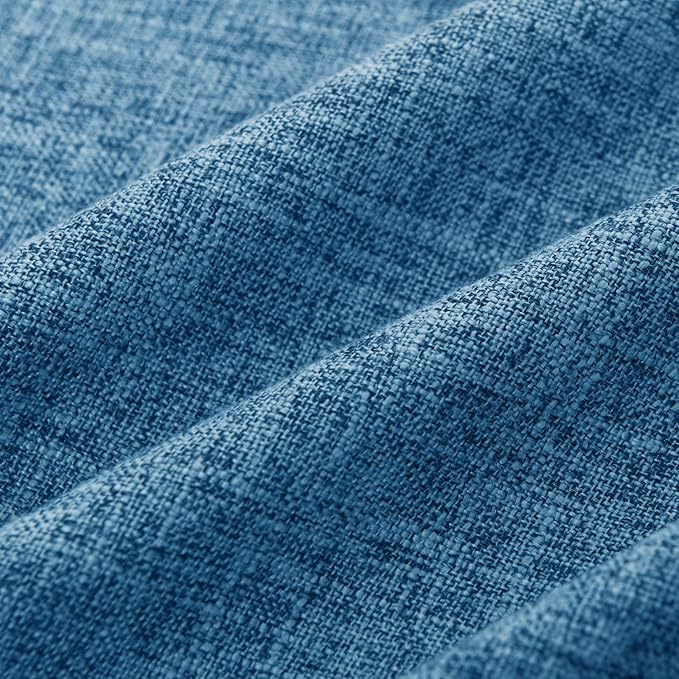 JIUZHEN 20x20 Inch Light Blue Faux Linen Pillow Covers Set of 2, Coastal Farmhouse Cushion Covers for Bedroom Sofa, Washed Texture Zipper Closure