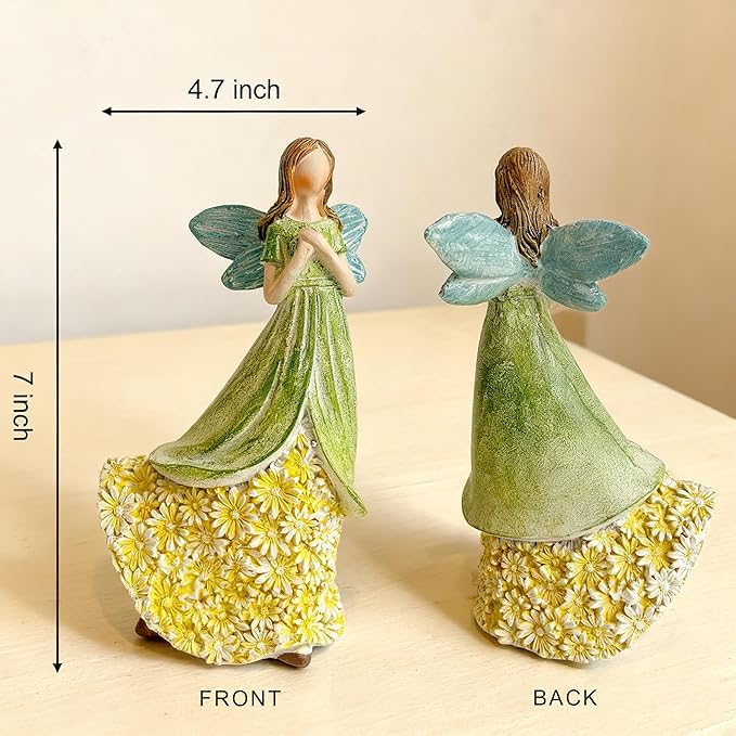 Sunflower Angel Figurines Home Decor, Encouragement Anniversary Retirement Gift for Woman, Memorial Bereavement Sympathy Gifts Idea
