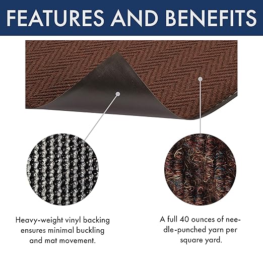 Notrax 118 Arrow Trax® Entrance Mat, for Home or Office, 4' X 6' Brown