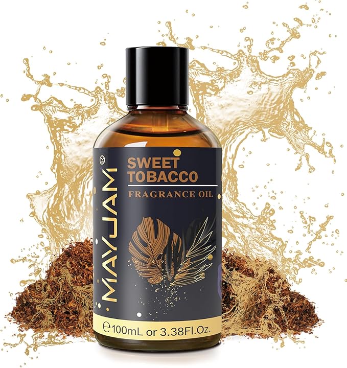 MAYJAM 100ML/3.38FL.OZ Sweet Tobacco Fragrance Oils with Glass Dropper, Essential Oils for Diffusers for Home, Long Lasting Scented Oils for Diffusers Soap Candle Making