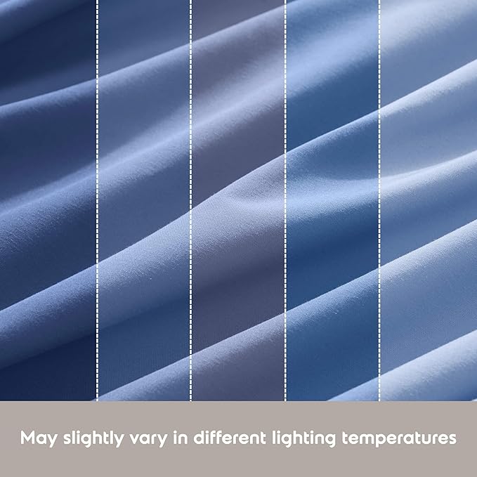 Nestl Extra Deep King Sheet Set - 6 Piece Breathable & Cooling Sheets - Hotel Luxury Bedding Set w/18-24 Inch Deep Pockets - Easy & Secure Fit - Super Soft, Wrinkle Free & Comfy - Calm Blue