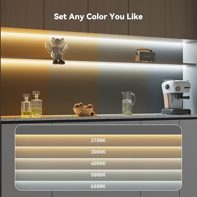 PAUTIX COB LED Strip Lights Addressable 2700K-6500K Chasing White Light CCT Smart IC Tunable Tape Lights 32.8ft Super Bright Dimmable,Alexa Voice Control,for Under Cabinet Bedroom Kitchen DIY Lighting