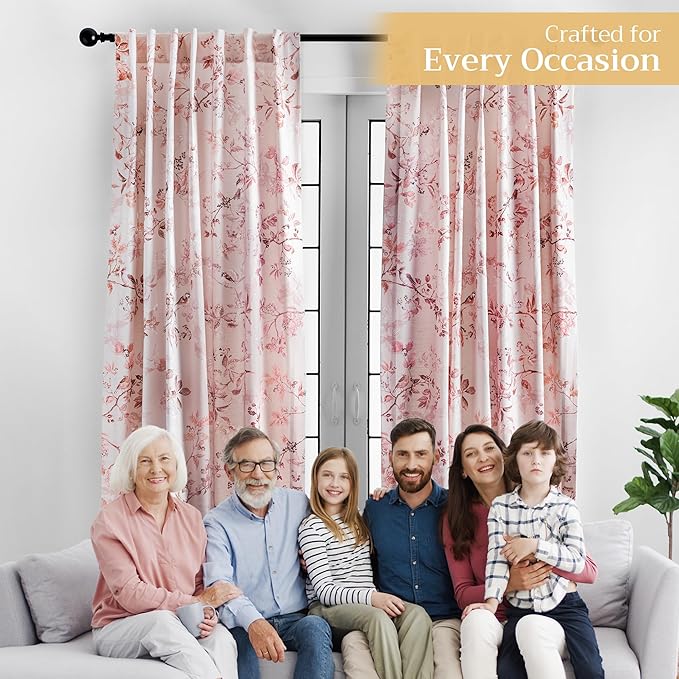 Maison d' Hermine Curtains for Living Room 100% Cotton 96 inch Length One Panel Light Filtering Curtains for Bedroom Windows with Rod and Loop Pockets Drapes (Equinoxe Beige, 50" W x 96" L)