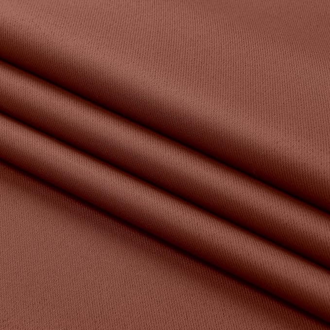 Aiyufeng Terracotta Blackout Curtains for Bedroom 63 Inch Length 2 Panels, Solid Thermal Insulated Energy Saving Rod Pocket Window Treatment Curtains Blackout Drapes, W40 x L63 Inch, Terracotta