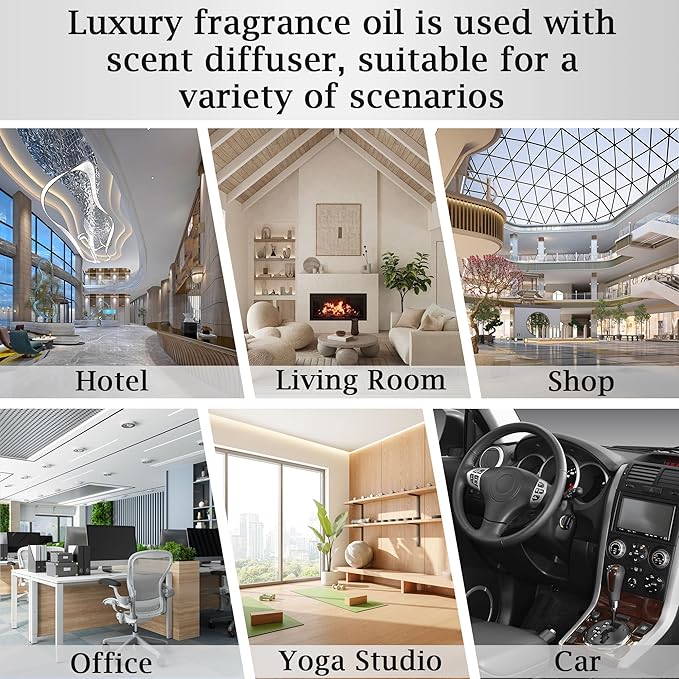 Luxury Hotel Scent W Maigc Oil Diffuser Refill Kit | Long Lasting Essential Oil for Large Room, HVAC & Car Waterless Fragrance Diffusers| Nanotech Formula| Spa Calming Aromatherapy Oil (20ml/0.7FL oz)