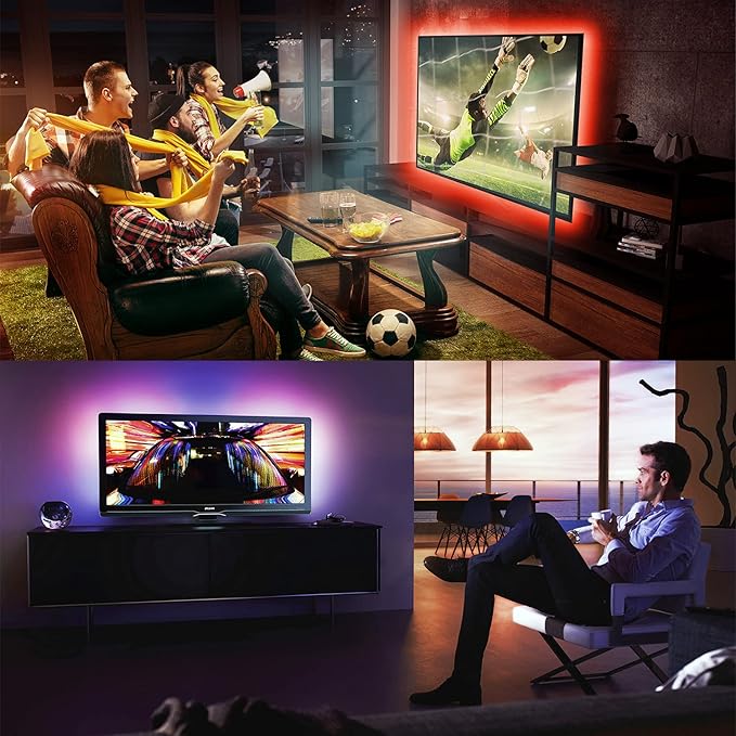 LED Lights for TV 65 Inch, TV Led Backlight,15ft Led TV Lights, USB Led Strip Lights for TV 65-75 inch with Remote, Room Led Lights for Bedroom Bluetooth, HDTV Mood Lighting, Gaming Room Decor