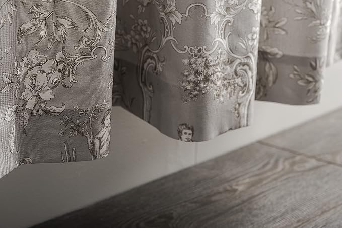 Maison d' Hermine Curtains for Living Room 100% Cotton 84 inch Length One Panel Light Filtering Toile Curtains for Bedroom Windows with Rod and Loop Pockets Drapes (Joli Jouy Beige, 50" W x 84" L)