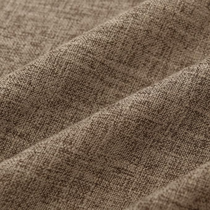 JIUZHEN 20x20 Inch Khaki Faux Linen Pillow Covers Set of 2, Earth Tone Neutral Cushion Covers for Living Room Bed, Washed Texture Zipper Closure
