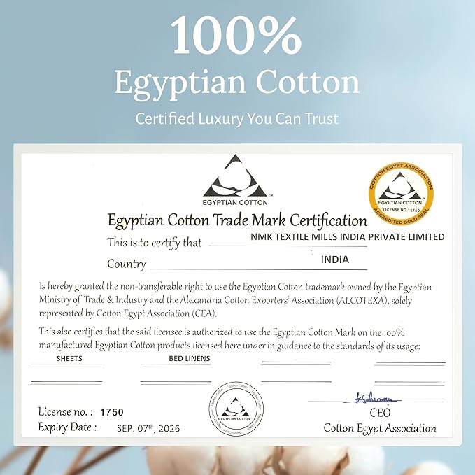 California Design Den Certified 100% Egyptian Cotton Bed Sheets Full, Deep Pocket Full Size Sheets Set, Sateen Cooling Sheets for Hot Sleepers, White Cotton Sheets Full