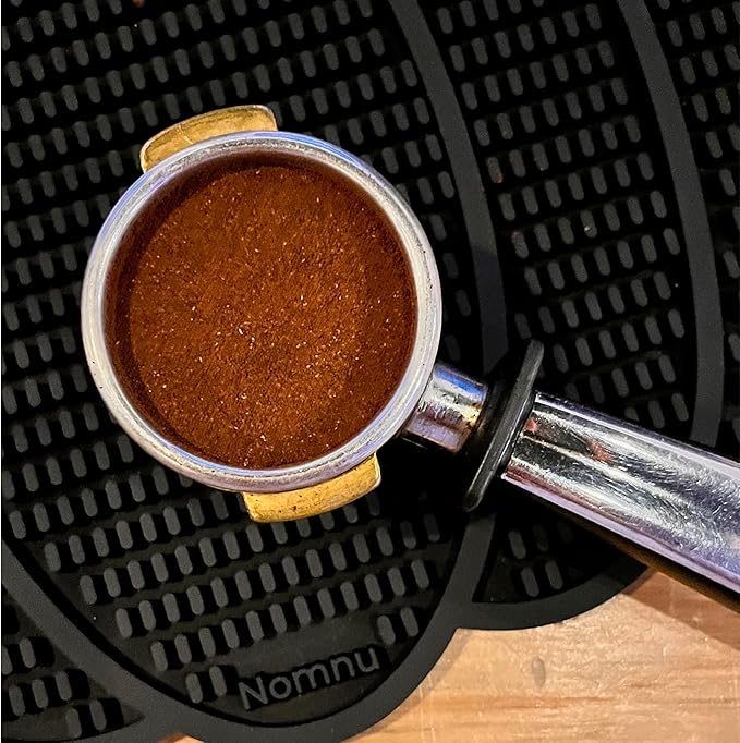 Nomnu Pumpkin Coffee Mat for Countertop - Goth Kitchen Decor - Gothic Coffee Bar Accessories 14.8x13.5 Inch Bar Mat - Spooky Halloween Gifts Non Slip Spill Mat, Black (PCBMB)