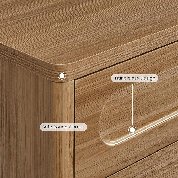 Night Stand, Nightstand with 3 Drawers, 21.7''(W) x 15.8''(D) Large Night Stand Bedside Tables for Bedroom, Modern Storage Bedside Table for End Tables, Sofa, Oak Brown