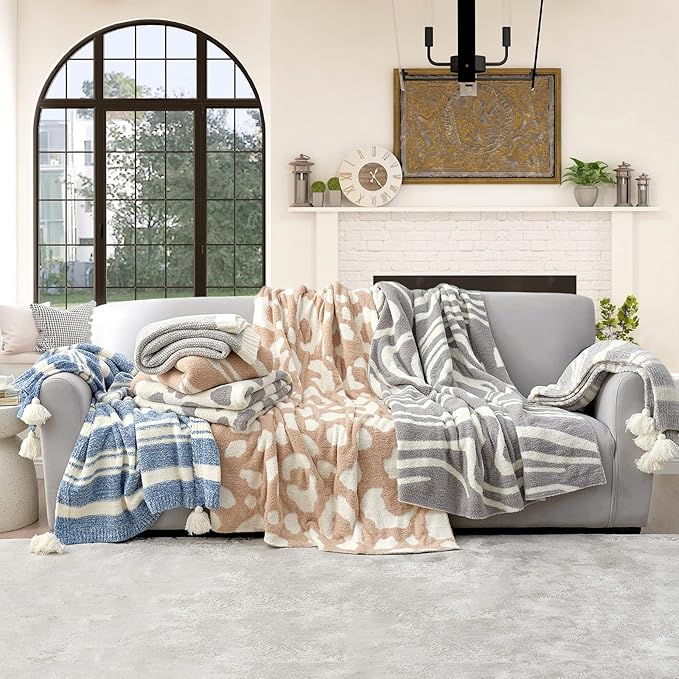 Snuggle Sac Oversized Bedding Blanket Grey Color Twin XL, Super Soft Warm Blankets for Bed, Living Room, Luxurious Microfiber Blanket Dupes, Heather Grey, 66x90 inches