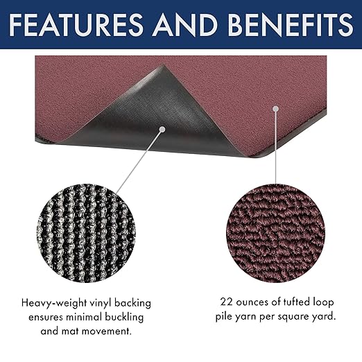 Notrax - 141S0035BD 141 Ovation Entrance Mat, for Home or Office, 3' X 5' Burgundy