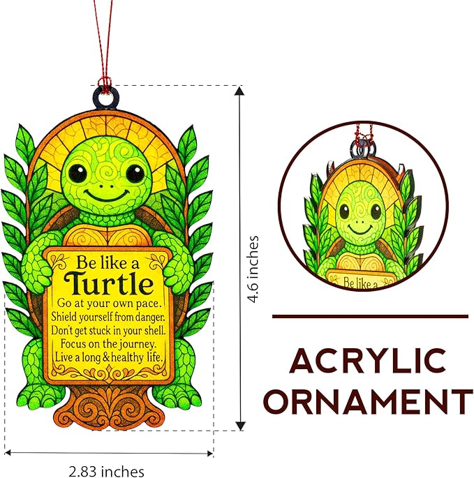 Turtle Gifts, sea Turtle Ornament, Turtle Gifts for Women, Beach Gift,Coastal Gift. Christmas Ornament 2025, Suncatcher Effect Stained Glass Window Hanging, car Hanging Accessories