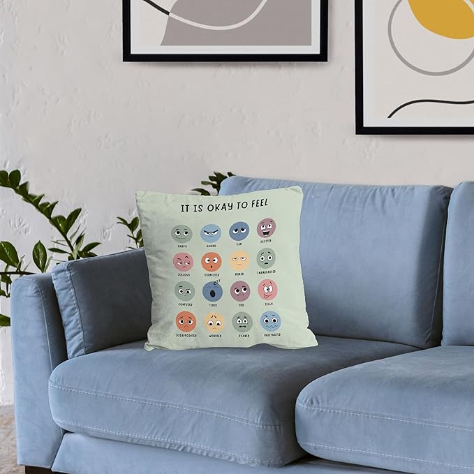 Nogrit Counseling Office Must Haves Throw Pillow Cover, Calming Corner, Mental Health Pillowcase Decor for Home Kids,Mental Health Counselor Gifts, Calming Corner Pillow Covers 18x18-894