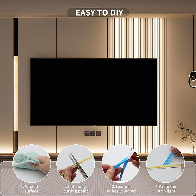 MIWISE COB LED Strip Light 32.8ft/10m,CRI 90+ Natural White 4000K High Lumen Dimmable Super Bright Flexible DC24V LED Tape Light with Controller/Dimmer,for Cabinet Home Office DIY Lighting Projects