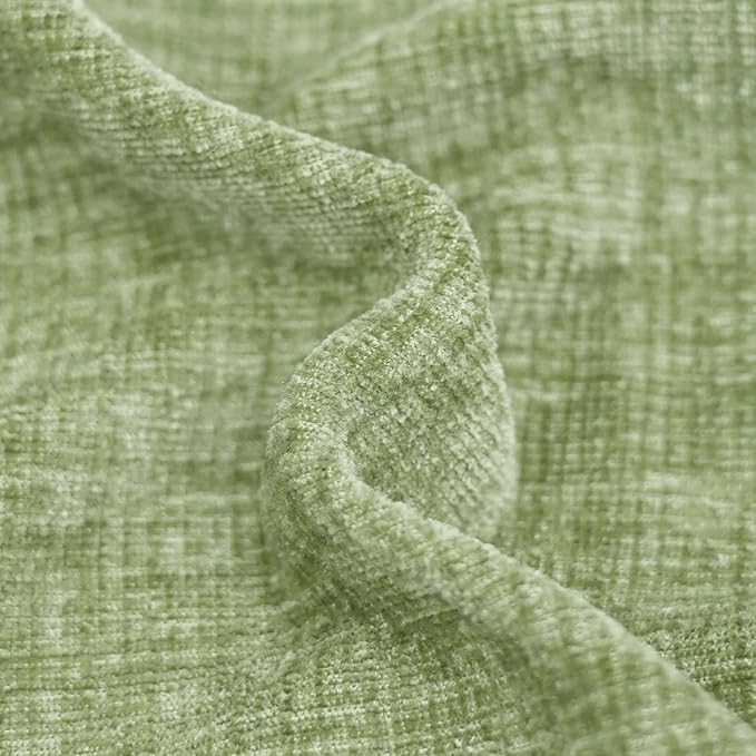 CaliTime Throw Pillow Covers Decorative 12 X 20 Inches Pack of 2 Cozy Chenille Cushion Case for Couch Sofa Bed Living Room Home Sage Green