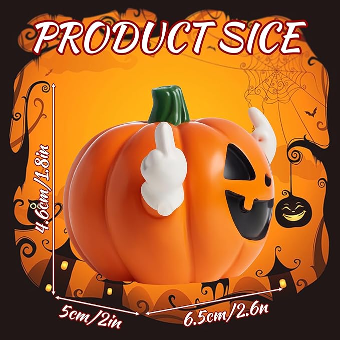 QINJIEJIE Halloween Pumpkin Decor Cute Resin Home Decor Figurine Statue Funny Ornaments for Fall Decorations Thanksgiving Decorative New Year's Gifts Porch and Indoor Home Office Desk Decor Gifts