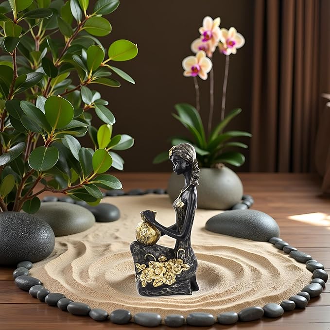 African Lady Statue with African Tribal Totem for Wedding, Church, Festival Decoration - African Decorative Female Statue for Home and Display case Decoration